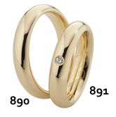 Linden Trauringe / Eheringe Hombrechtikon mit Dimant 0.03 ct. - 890/891